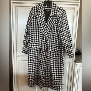 Boohoo dogtooth structured wool coat